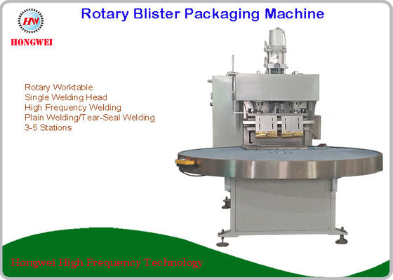 Semi Automatic Rotary Blister Packing Machine Turntable Construction 0.5-0.6 Mpa